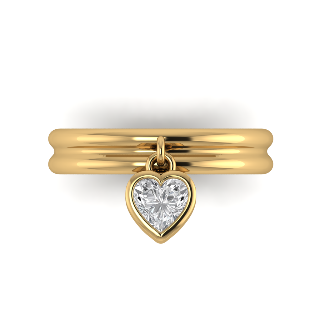 Bombe Heart Charm Ring