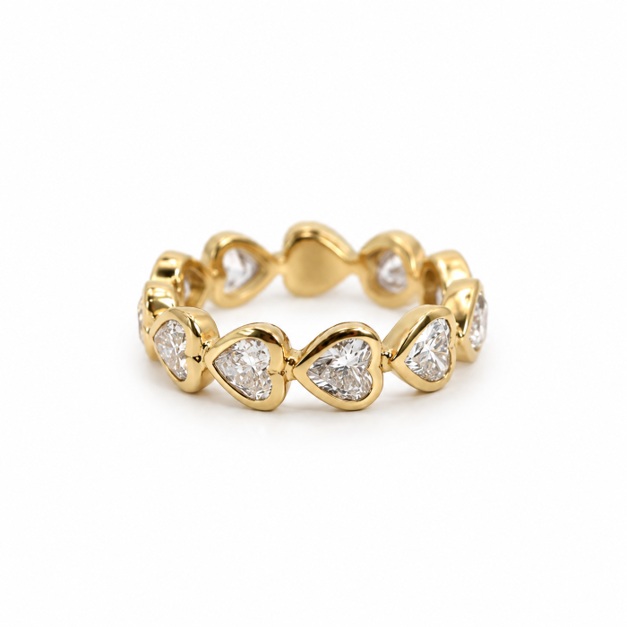 Heart Diamond Eternity Pinky Ring