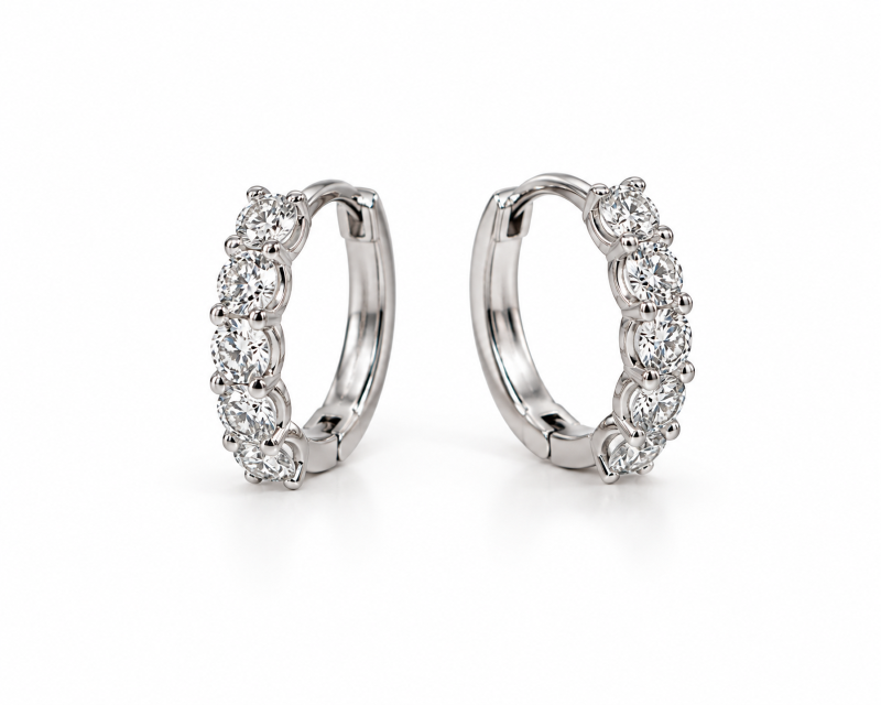Diamond Huggie Earrings